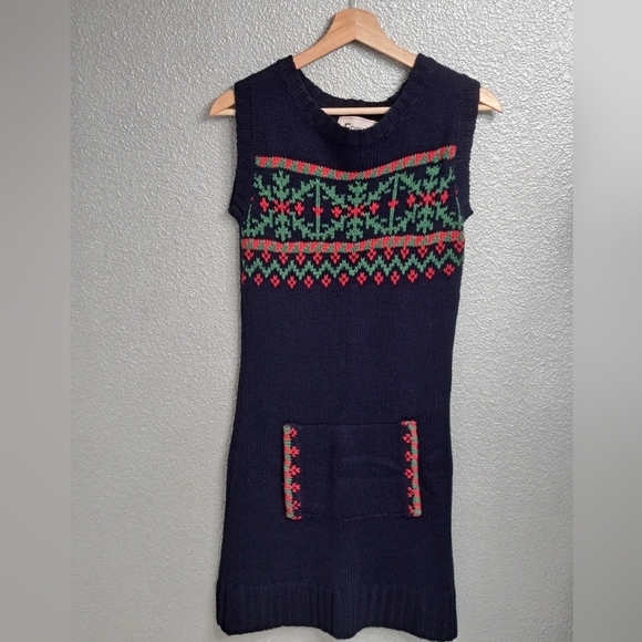 Vintage 80's Royal Blue Holiday Sweater Dress - Picture 5 of 9